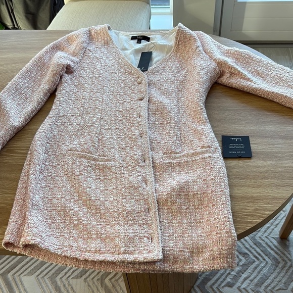 Sandro Orange Pink Buttoned Long Sleeve Sweater Dress - Picture 2 of 7